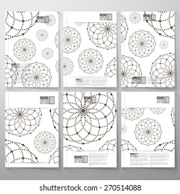 Dotted pattern with circles and nodes. Brochure, flyer or booklet for business, template vector