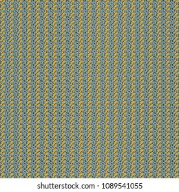Dotted pattern, composed from a alternating of blue and yellow stripes with jagged edges. Mottled decorative background. Vector illustration.