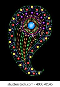 dotted pattern disposed on a black background