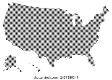 Dotted pattern map of America. vector illustration