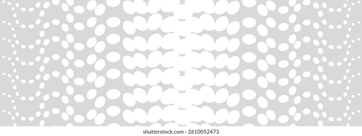 Dotted pattern texture, circle polkadot background. Wavy ripple white texture. Artistic wavy white abstract seamless pattern. Artistic wave ornament