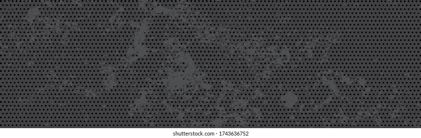 Dotted or perforated holes black background - Vector