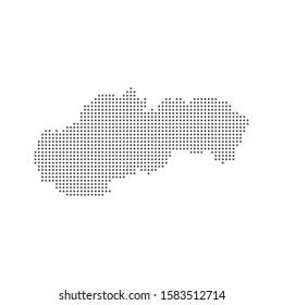 Dotted pixel dot particle map of Slovakia. Vector eps10