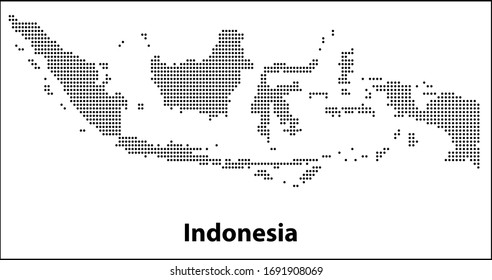 Dotted Pixel map of Indonesia - Vector illustration 