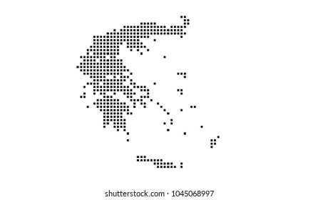 Dotted Political greece Map. Template with grey points isolated on white background. Vector greece map for website, design, cover, infographics. Flat Earth Graph illustration.
