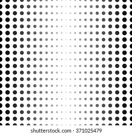 Dotted, polka dot black and white seamlessly repeatable pattern. Vertically repeatable.