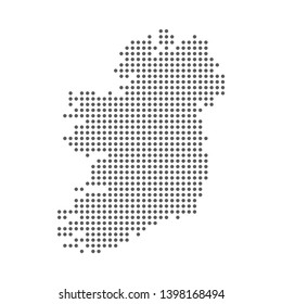 Dotted polka dot map of Ireland, Vector Icon in gray modern style