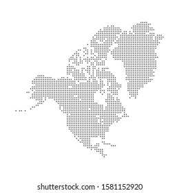 Dotted polka dot particle map of North America