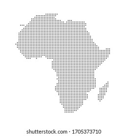 Dotted polka dot particle map of Africa. Vector Illustration. Light medical abstract concept for COVID-19 pandemic