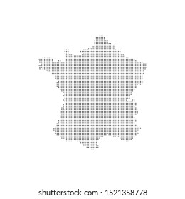 Dotted polka dot pixel particle map of France concept vector Illustration.