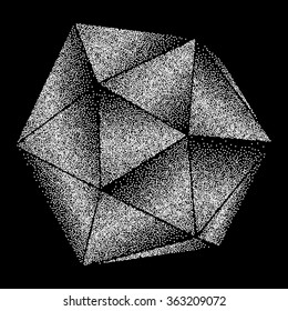 Dotted polyhedron - vector illustration 