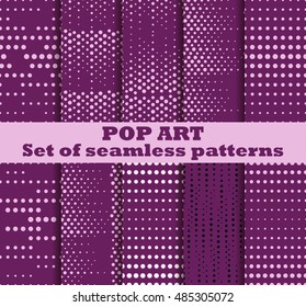 Dotted, Pop Art seamless pattern background. Pop art dotted retro style patterns. Vector illustrations.