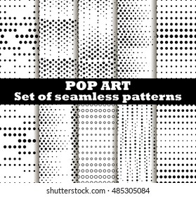 Dotted, Pop Art seamless pattern background. Pop art dotted retro style patterns. Vector illustrations.