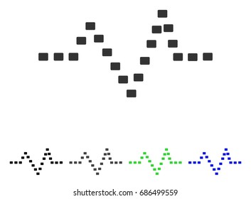 Dotted Pulse flat vector icon. Colored dotted pulse gray, black, blue, green pictogram versions. Flat icon style for graphic design.