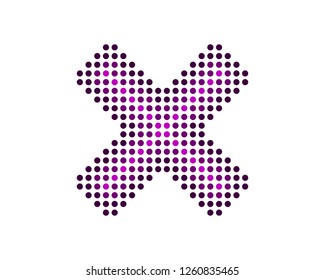 dotted purple cross design