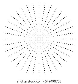 Dotted Radial Element. Circle, Circular Pattern Shape