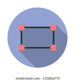 dotted rectangle long shadow icon. Simple color vector of web icons for ui and ux, website or mobile application