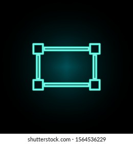 Dotted rectangle neon icon. Simple thin line, outline vector of web icons for ui and ux, website or mobile application