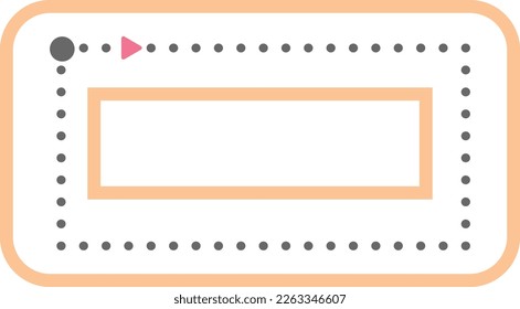 Dotted rectangle shape for tracing lines for preschool and kindergarten school kids for math drawing practice