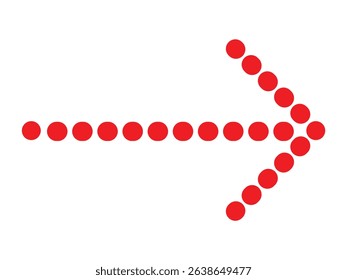 Dotted red arrow symbol vector illustration transparent png