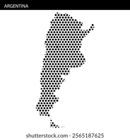 Dotted representation of Argentina showcases its unique outline 