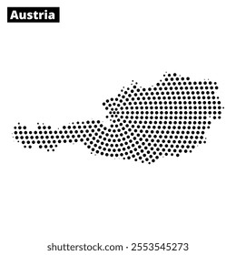 A dotted representation of Austria's map fills the space, showcasing its unique outline and borders.