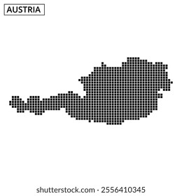 A dotted representation of Austria's map fills the space, showcasing its unique outline and borders.