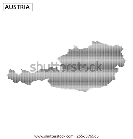 A dotted representation of Austria's map fills the space, showcasing its unique outline and borders.