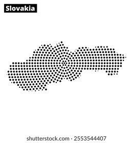 A dotted representation of Slovakia is featured, embellished with wavy background lines, showcasing the country's unique shape.