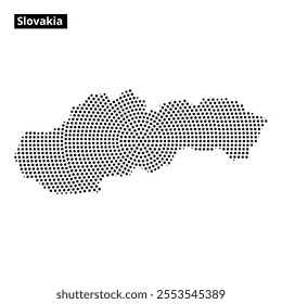 A dotted representation of Slovakia is featured, embellished with wavy background lines, showcasing the country's unique shape.