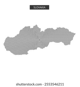 A dotted representation of Slovakia is featured, embellished with wavy background lines, showcasing the country's unique shape.