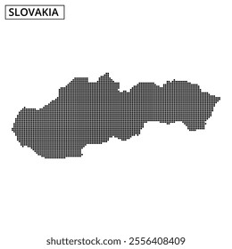 A dotted representation of Slovakia is featured, embellished with wavy background lines, showcasing the country's unique shape.