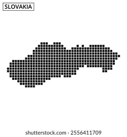 A dotted representation of Slovakia is featured, embellished with wavy background lines, showcasing the country's unique shape.