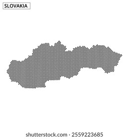 A dotted representation of Slovakia is featured, embellished with wavy background lines, showcasing the country's unique shape.