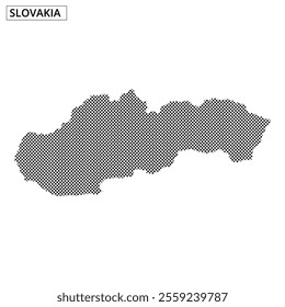 A dotted representation of Slovakia is featured, embellished with wavy background lines, showcasing the country's unique shape.