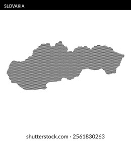 A dotted representation of Slovakia is featured, embellished with wavy background lines, showcasing the country's unique shape.