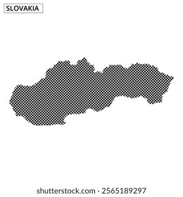 A dotted representation of Slovakia is featured, embellished with wavy background lines, showcasing the country's unique shape.