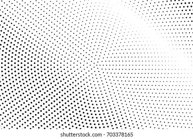Dotted retro backdrop, panels with dots, points, circles, rounds. Comic pattern. Halftone background. Black and white color. Design element for web banners, posters, cards, wallpaper, sites.  