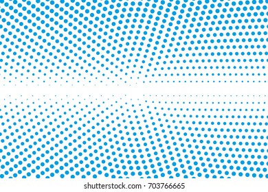 Dotted retro backdrop, panels with dots, points, circles, rounds. Comic pattern. Halftone background. Blue and white color. Design element for web banners, posters, cards, wallpaper, sites.  