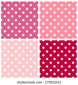 Dotted retro pattern collection for Valentine`s day