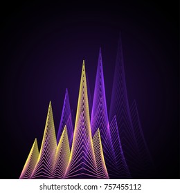 Dotted ribbed blend. Abstract background of a pointed figure