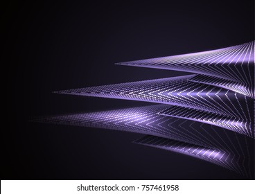 Dotted ribbed violet blend. Abstract background of a pointed figure