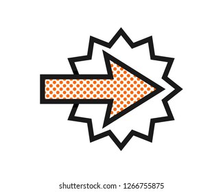 dotted right arrow in the star polygon