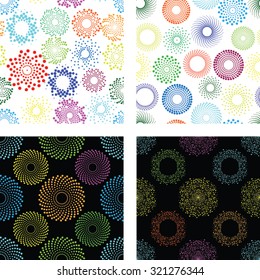 Dotted Rings Vector Texture . Seamless Halftone  Pattern .