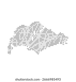 Dotted round grey map of Singapore island vector design