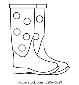 Dotted rubber boots icon. Outline illustration of dotted rubber boots vector icon for web