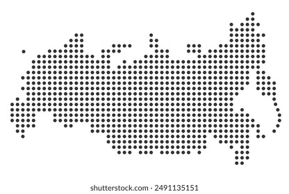 Dotted Russia map, black dot mape of Russia vector illustration