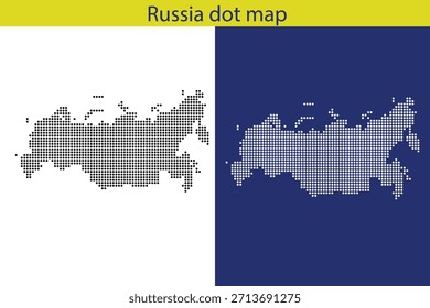 Mapa de Rússia Pontilhado Mapa de estilo pontilhado da Rússia e fundo branco