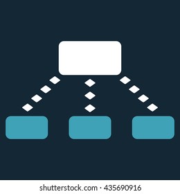 Dotted Scheme vector toolbar icon. Style is bicolor flat icon symbol, blue and white colors, dark blue background, rhombus dots.