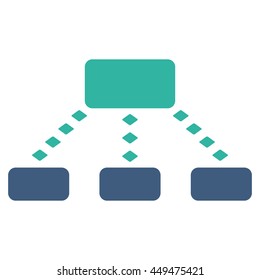 Dotted Scheme vector toolbar icon. Style is bicolor flat icon symbol, cobalt and cyan colors, white background, rhombus dots.